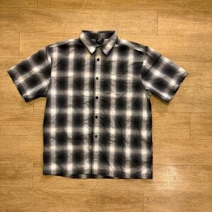 Classic Black and Gray Plaid Men's Shirt men XXL